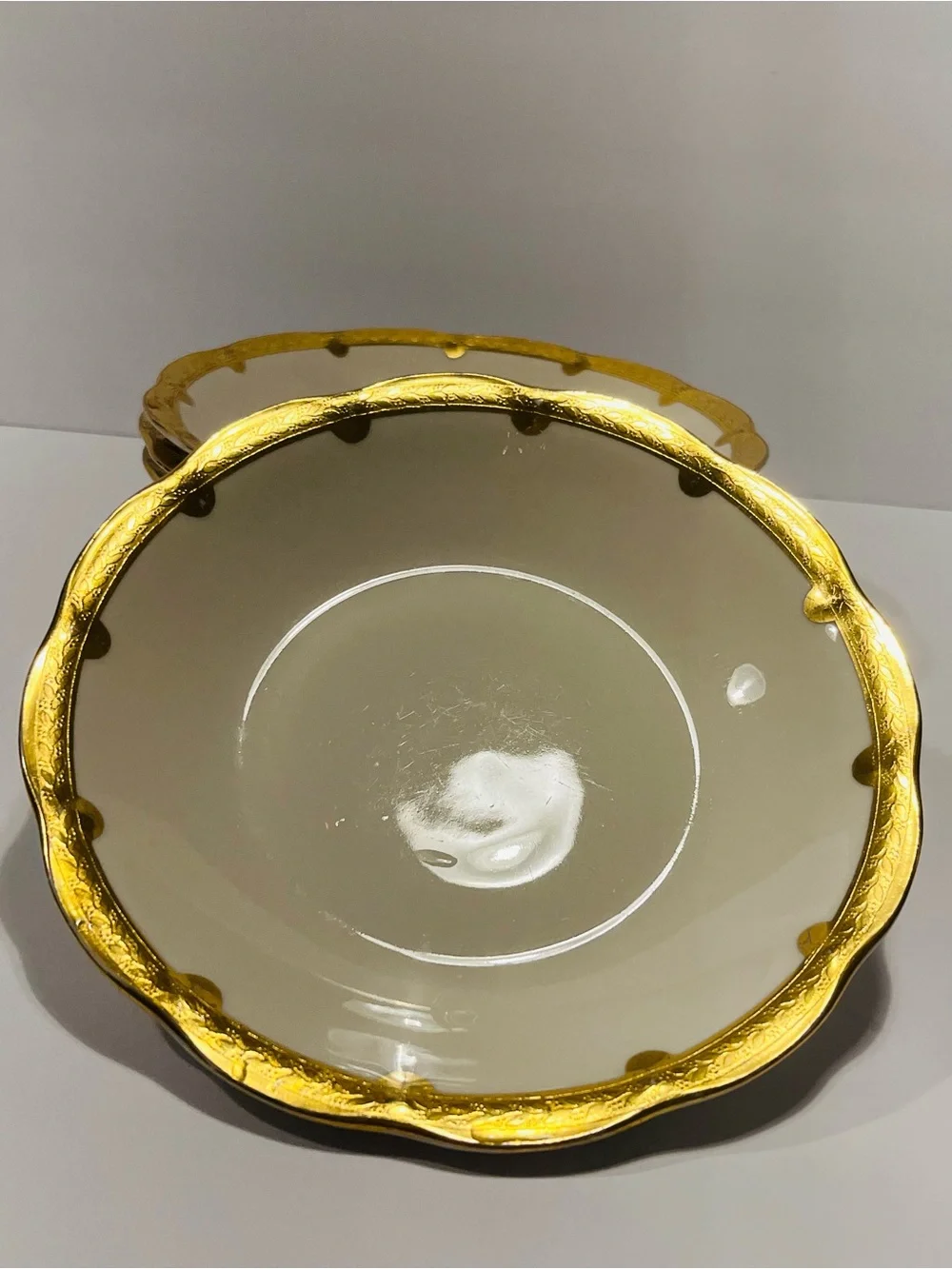 Antique Theodore Haviland New York Made in America Gold Encrusted 6 Soup Plates
